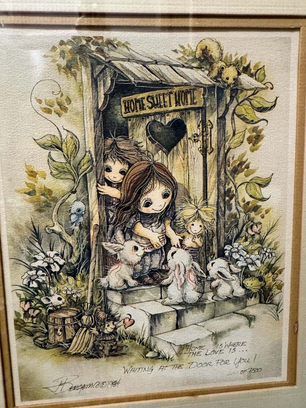 Jody Bergsma "Home Sweet Home”Waiting at the Door for You!" 1984 Limited Editi.